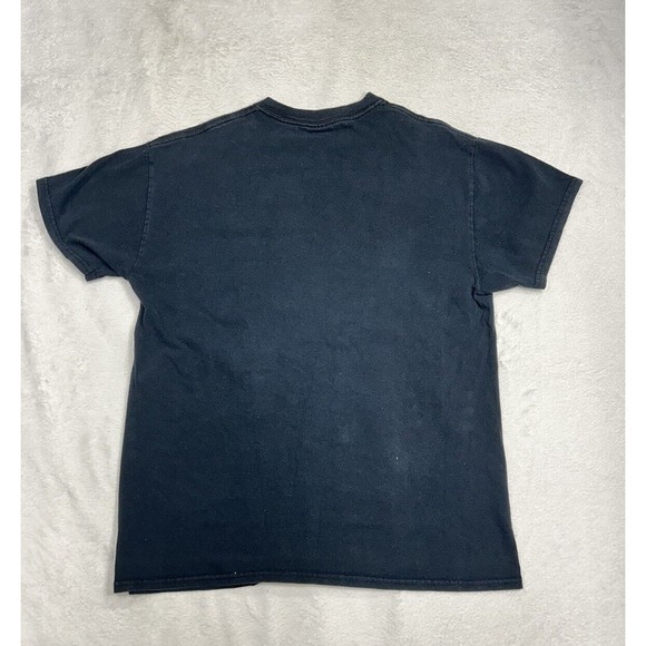 Vtg Y2K Grim Reaper Skull Gothic Illuminate Black Graphic T-Shirt Size Medium - Picture 7 of 7